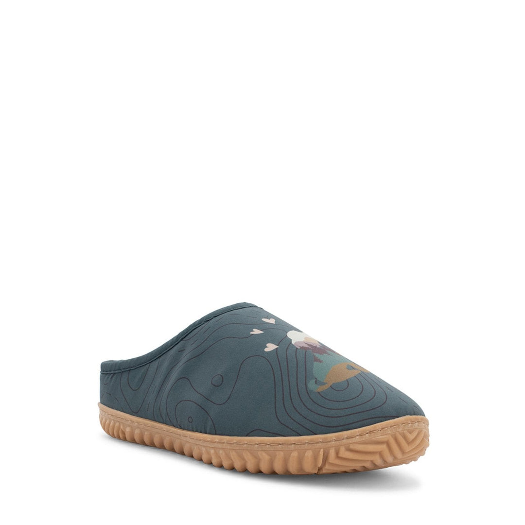 Women's Rise And Shine Dog Slipper - Teal - Staheekum