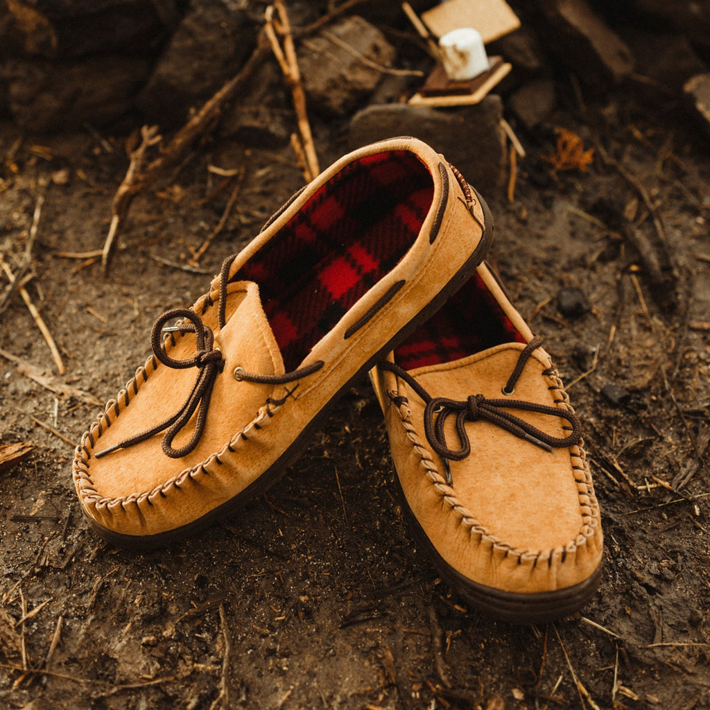 Mens unlined moccasin slippers online